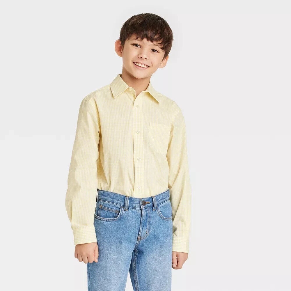 Boys Long Sleeve Button-Down Shirt Size 10-12